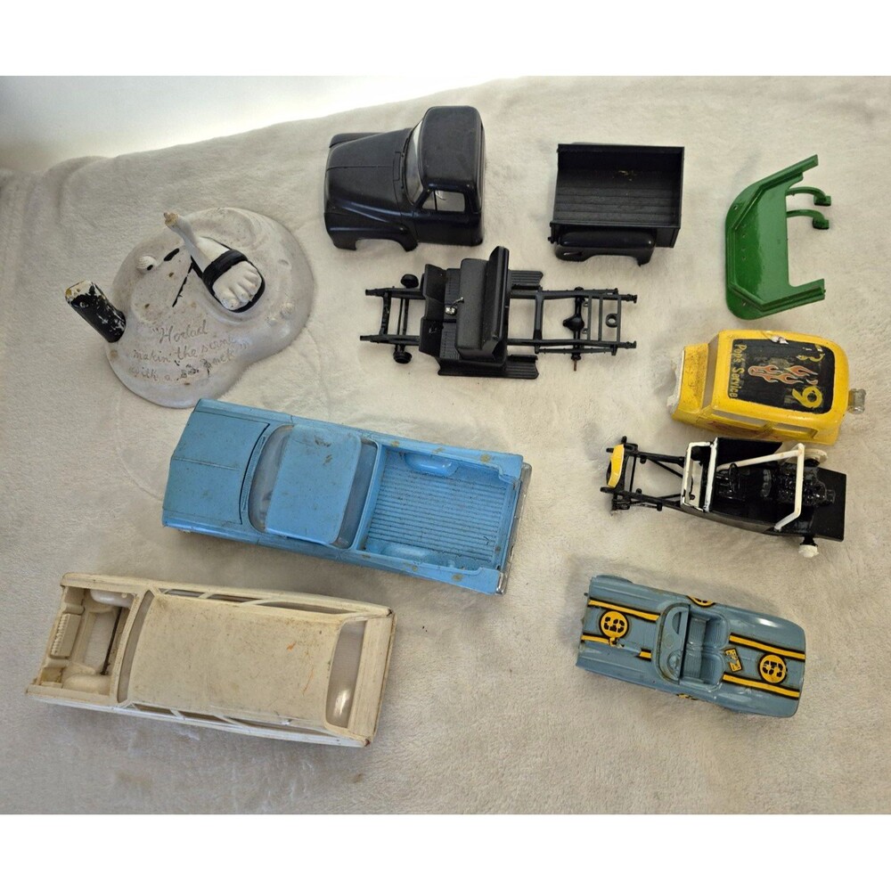 Vintage Model Car Parts Lot Hot Rod Dragster Pickup Truck Wagon Bodies Junkyard